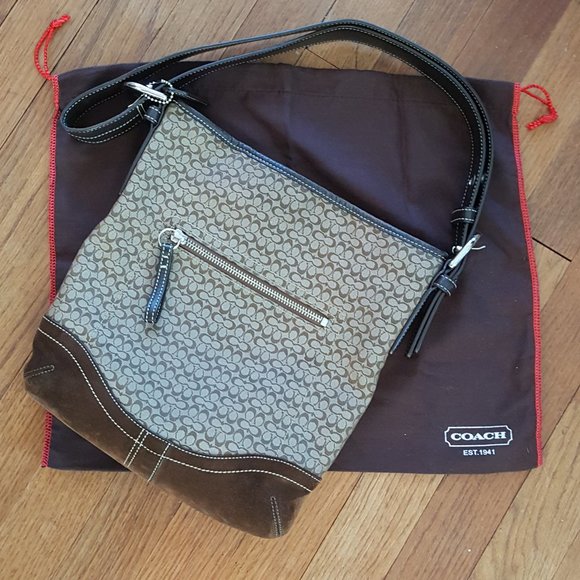 Coach Jacquard Mini Signature Hobo Bag  EUC - Picture 1 of 6